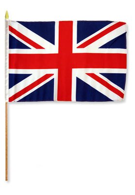 Quality Standard Flags One Dozen United Kingdom Stick Flag, 12 by 18