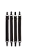 Black Military Straight Shirt Stays 2 Pairs (4 Pack)