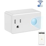 BroadLink Smart WiFi Plug with Night Light, No Hub Required, Remote Control Your Devices, Occupies Only One Socket, ETL Listed, Works with Alexa and Google Assistant, Max Load 1800W, White (1-Pack)