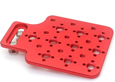 Eonvic 3/8” Thread Expansion Side Panel for ARRI Alexa/Mini/Mini LF/RED/Sony Camera Cold Shoe Side Panel Plate (Red)