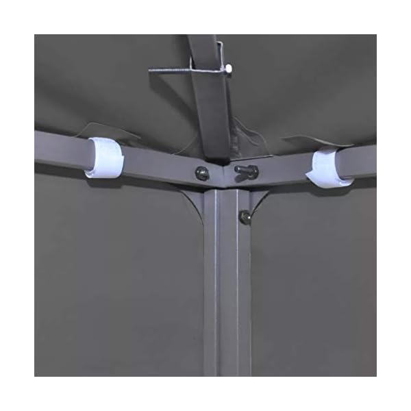 Wakects Dachüberdachung Topcover PVC Beschichtung Terrassenüberdachung Zelt Top mit 8 Ösen für Familie 310g/m² Dunkelgrau 3x3m – Bild 3