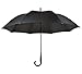 LifeTek Kingston Classic Cane Umbrella Windproof Auto Open 54 inch Large Oversized Fast Dry Canopy Extra Strong Full Size J Handle Stick Umbrellas for Golf or Sport Events Men Women Black