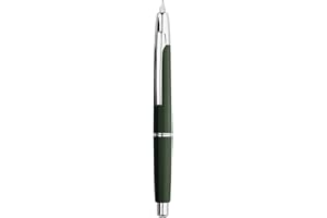 EROFA Majohn A2 Press Fountain Pen Extra Fine Nib with Box, Retractable Green Resin Ink Pen with Converter Writing Pen Set (Silver Clip Version）