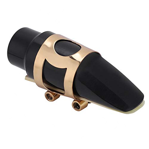 Sax Mouthpiece Set,Durable ABS Mouthpiece with Cap Metal Buckle Reed Pads Soprano Sax Musical Instruments Accessories