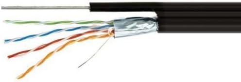 Certicable 100' Ft. Cat-5E Outdoor Shielded Aerial SELF Supporting with Steel Messenger No Connectors