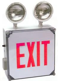 Lightworld Indoor Or Outdoor Wet Location Exit Sign And Emergency Light With Battery Backup