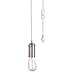 Globe Electric 12592 Edison 1-Light Plug-in Mini Pendant,White Cord with Brushed Steel Socket