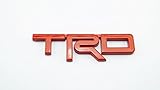 TRD TOYOTA RACING STICKER RED PLASTIC 3D DECAL EMBLEM 12.5X3.5cm