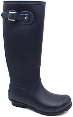MS2901 Navy Ladies Smooth Rain Boots Size 9