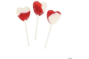 FUN EXPRESS Strawberry N' Cream Heart Shaped Valentine's Day Suckers - 1.5 lbs - 38 individually wrapped Lollipops - Valentine's Day and Party Candy