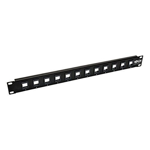 Tripp Lite 12-Port Keystone Blank Patch Panel RJ45, USB, HDMI, Cat5e / Cat6 Rackmount Unshielded 2URM TAA (N062-012-KJ)