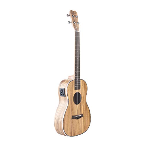 Caramel CB104 Zebra Wood Matt Finish Baritone Acoustic Electric Ukulele With Truss Rod with D-G-B-E Strings