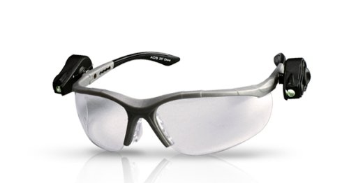 3M Light Vision 2 Protective Eyewear 11476-00000-10 Clear Anti-Fog Lens, Gray Frame, Lights
