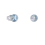Claire's Girl's Silver Cubic Zirconia 2MM Round Magnetic Stud Earrings