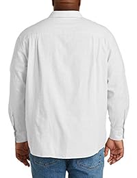 Camisa de algodón de lino de manga larga grande y alta de   Essentials para hombre ajustada por DXL