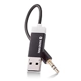 TUNAI Firefly Bluetooth Receiver: World's Smallest Wireless Audio Bluetooth 4.2 Adapter with 3.5mm AUX for Car/Home Stereo Music Streaming; Auto On, No Charging Needed - Car Kit (Black)
