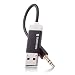 TUNAI Firefly Bluetooth Receiver: World's Smallest Wireless Audio Bluetooth 4.2 Adapter with 3.5mm AUX for Car/Home Stereo Music Streaming; Auto On, No Charging Needed - Car Kit (Black)