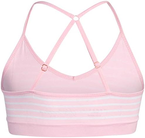 Two-pack of comfortable training bras in black and pink colors.