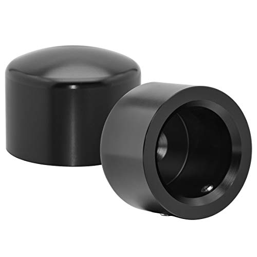 PBYMT Black Front Axle Nut Cover Cap Compatible for Harley Davidson Softail Electra Road King Street Glide Sportster 2002-2020
