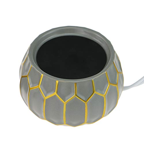 StarMoon Electric Candle Warmer for Wax Melt, Home Fragrance Diffuser, Fragrance Air Fresheners, Home Décor, No Flame, Removal Dish, with Ceramic Warming Plate (Gold Grid)