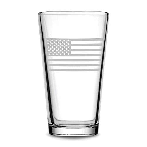 Integrity Bottles Premium American Flag Pint Glass, Made in