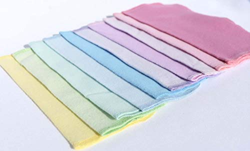 Full Spring Set of 10 1-Ply Solid Color Flannel Washable Napkins 8x8 inches - Little Wipes (R) Flannel