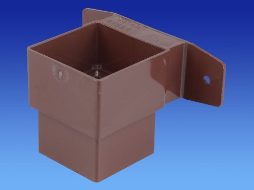 Wavin OSMA 4T824 Brown Pipe Connector and Bracket Stand-Off 61mm Square downpipe