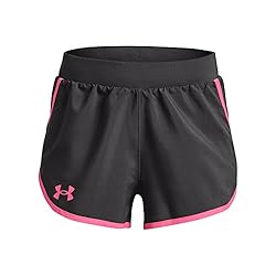 Under Armour Girls' Fly By Shorts , (011) Jet Gray