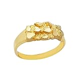 10k Yellow Gold Nugget Ring For Women Kids