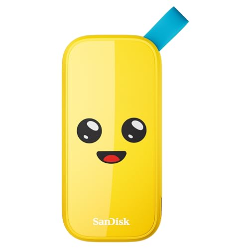 SanDisk Fortnite tragbare SSD, 1 TB, Peely Edition, bis zu 800 MB/s, USB-C, USB 3.2 Gen 2, Fallschutz – SDSSDE30-1T00-G25F