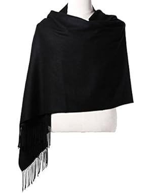Womens Pashmina Shawl Wrap Scarf - Ohayomi Solid Color Cashmere (21 Colors)