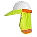 Hard Hat Neck Sun Shade With Visor - Reflective Stripe - High Visibility and Elastic for Safety Hard Hat Helmets One Size Fits All - Yellow