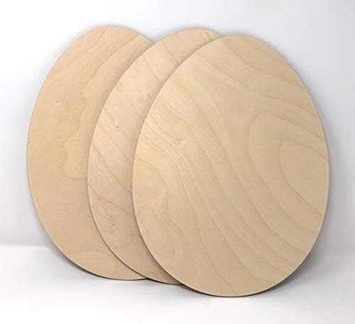 Gocutouts 12" Wooden Easter Egg Cutouts Package of 3 Shapes Wooden Easter Cutouts (12" Package of 3, Easter Egg)