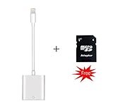 Gikpal SD Camera Card Reader, 2-in-1 Android and Phone Connector Trail Hunter and Game Camera Viewer for iPhone 5/5S /6/6S /7 Plus iPad and Android Phones, No App Require