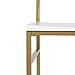 CosmoLiving Mercer Modern Drop Leaf Table and Chair Set with White Lacquered Top and Warm Gold Finish - Brass