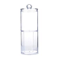 Yinpinxinmao Transparent Cosmetic Storage Box Round Cotton Swabs Pads Storage Box Facial Puffs Cosmetic Organizer Transparent