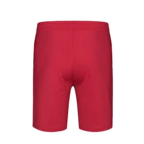 PIQIDIG Youth Boys' Loose Fit Athletic Shorts Quick Dry Active Shorts with Pocket, 2-Pack (Red(1-Pack), X-Small)