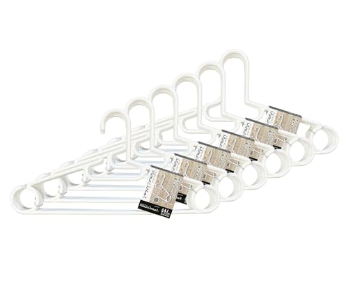 シンコハンガー(Shinkohanger) シャツハンガースマート幅41㎝ 厚み8㎜ 衣類ハンガー スリム かたくずれ防止 おしゃれ シャツ キャミソール ひもかけ 日本製 ホワイト 30本セット