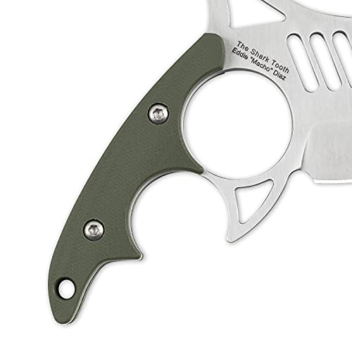 Kizer The Shark Tooth Fixed Blade Knives, N690 Blade with Green G10
