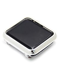 callancity Apple reloj chapado en oro case 38 mm 45.9 yard dorado de lujo Carcasa para Apple Watch Series 3 2 1, 38 mm, Platino