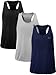 NELEUS Men's 3 Pack Dry Fit Muscle Tank Workout Gym Shirt,5031,Black,Navy,Grey,L,EU XL