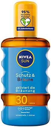 Nivea Sun Olio Spray Solare, fattore di protezione solare 30, flacone spray, protezione e Abbronzatura, 200 ML