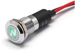 Alpinetech PL12MS 12mm 1/2" 12V LED Metal Signal Indicator Pilot Dash Light (Neutral)