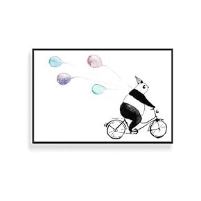 Framed Canvas Wall Art for Living Room, Bedroom Cartoon Animals Canvas Prints for Home Decoration Ready to Hanging - 16x24 inches