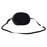 Mudder Silk Eye Patch with Elastic Strap for Amblyopia Lazy Eye Strabismus, Black (9.5 x 7.5 cm)