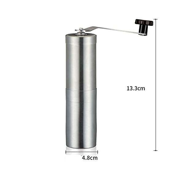 TAOBEGJ Manuelle Kaffeemühle, Kaffeebohne Hand Kurbelschleifer für Reisen oder Camping,Stainless Steel – Bild 3