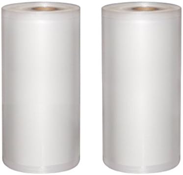 FoodPak 2 Pack Medium Size 8"x 50' Roll Commercial Grade Vacuum Sealer Food Saver for Storage Packaging Sous Vide BPA free