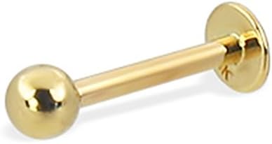 MsPiercing 14K Gold Labret, Gauge: 16 (1.2Mm)