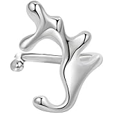 Irregular Liquid Statement Ring for Women Unique Infinity Wedding Promise Open Wrap Finger Rings Middle Tail Adjustable Comfort Fit Extendable Fashion Band Personality Minimalist Jewelry Gift