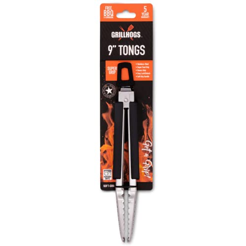 Dropkick Your Old Tongs, GRILLHOGS 9Inch 2 Pack Barbecue Tongs Are the